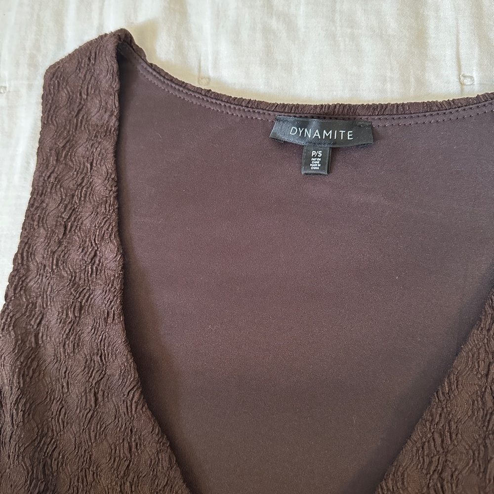 Dynamite Brown V-Neck Vest - Picture 4 of 5
